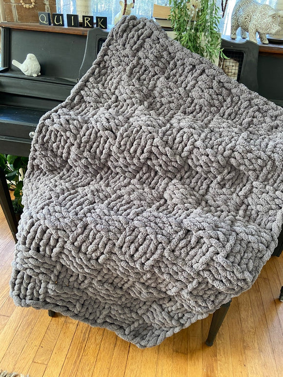 Chunky Basket Weave Blanket