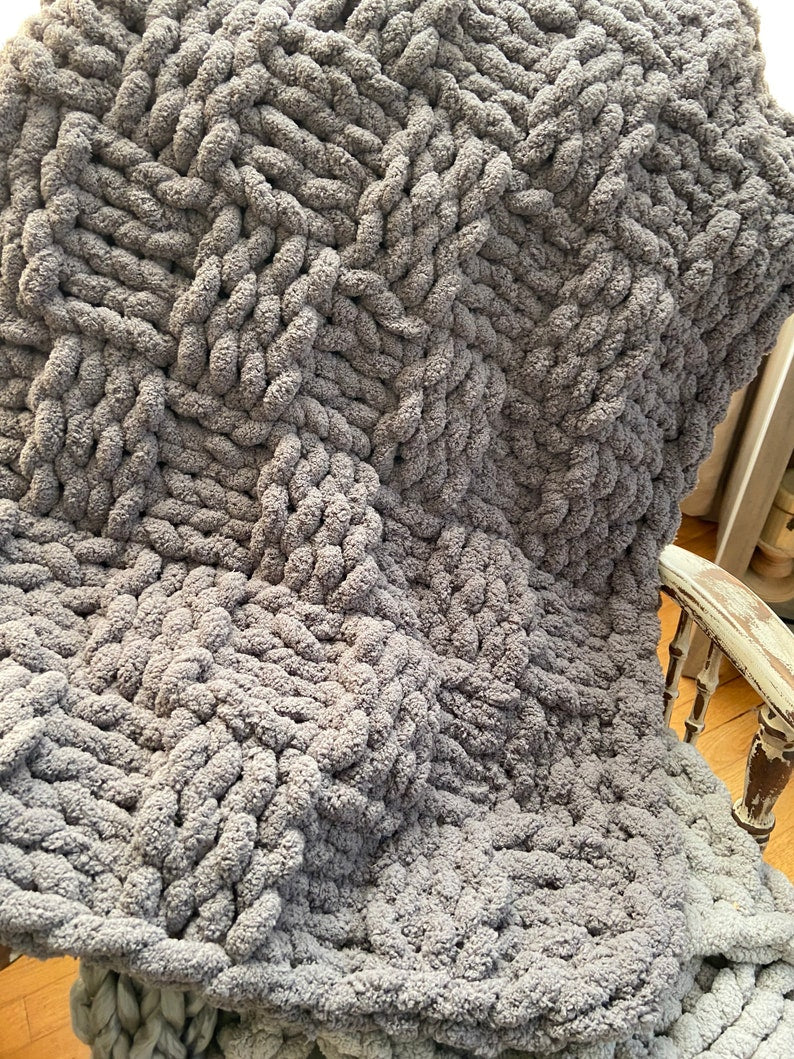 Basket Weave Bernat Blanket Big Blanket Chunky Basket Weave Blanket